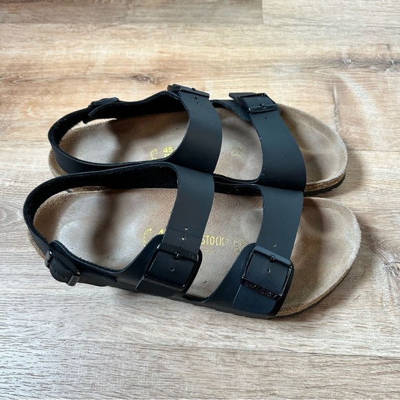 Mens Classic Birkenstock Milano Black Leather Sandals Size US 12 EU 45 - Picture 7 of 12